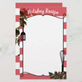 ホリー器具クリスマスレシピメニューのレターヘッド (正面/裏面)