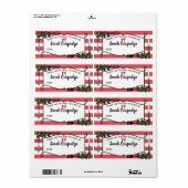 ホリー器具クリスマス料理のギフトシール ラベル (フルシート)