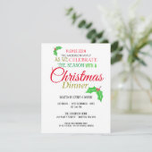 ホリー招待状葉スクリスマスディナー 招待状 (スタンド正面)