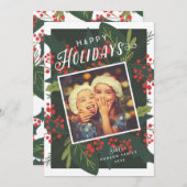 ホリー日 |ハッピーホリデーズチルトフォト シーズンカード (正面/裏面)