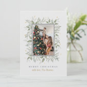 ホリー日 | メリークリスマスフォトホリデーカード サンキューカード (スタンド正面)
