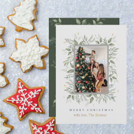 ホリー日 | メリークリスマスフォトホリデーカード サンキューカード