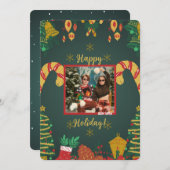 ホリー日 | メリークリスマスフォトホリデーカード 招待状 (正面/裏面)