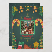 ホリー日 | メリークリスマスフォトホリデーカード： C シーズンカード (正面/裏面)