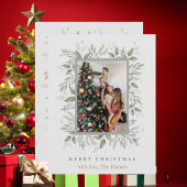 ホリー日 | メリークリスマス2フォトホリデーカード シーズンカード