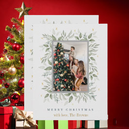 ホリー日 | メリークリスマス2フォトホリデーカード シーズンカード