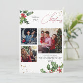 ホリー枝のモダンクリスマスフォト シーズンカード (スタンド正面)