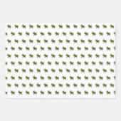 ホリー熱帯性クリスマスパターンホワイトのヒトデ ラッピングペーパーシート (正面3)