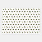 ホリー熱帯性クリスマスパターンホワイトのヒトデ ラッピングペーパーシート (正面3)