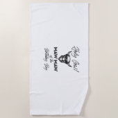 ホリー牛のカウモー誕生日少年ハイランド牛 ビーチタオル (正面)