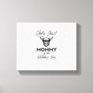 ホリー牛のママの誕生日少年ハイランド牛1 キャンバスプリント