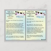 ホリー牛の収集可能なトレーディングカ#1ドと#2 ポストカード (裏面)