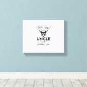 ホリー牛の叔父の誕生日少年ハイランド牛1 キャンバスプリント (インサイチュ (ウッドフロア))