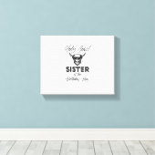 ホリー牛の妹の誕生日少年ハイランド牛 キャンバスプリント (インサイチュ (ウッドフロア))