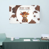 ホリー牛の茶色の白いバナー 横断幕 (トレードショー)