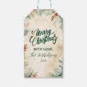 ホリー素朴とパインのクリスマス ギフトタグ (裏面)