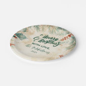 ホリー素朴とパインのクリスマス ペーパープレート (アングル)