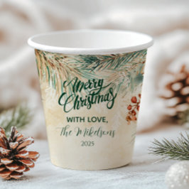 ホリー素朴とパインのクリスマス 紙コップ