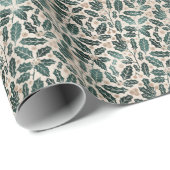 ホリー素朴クリスマス ラッピングペーパー (ロールコーナー)