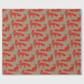 ホリー素朴デートに赤いキツネをクラフト ラッピングペーパー (フラット)