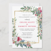 ホリー素朴ベリーウィンター婚約パーティ 招待状 (正面)