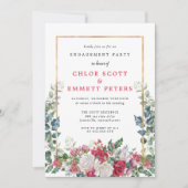 ホリー素朴ベリーウィンター婚約パーティ 招待状 (正面)