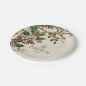 ホリー素朴ベリークリスマスパーティー ペーパープレート (アングル)