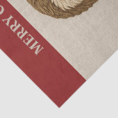 ホリー素朴付き刺繍クリスマスフクロウ 薄葉紙 (詳細)