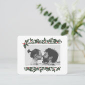 ホリー縁どフォトクリスマスカード シーズンカード (スタンド正面)