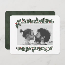 ホリー縁どフォトクリスマスカード シーズンカード
