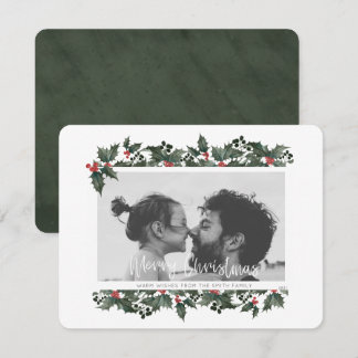 ホリー縁どフォトクリスマスカード シーズンカード