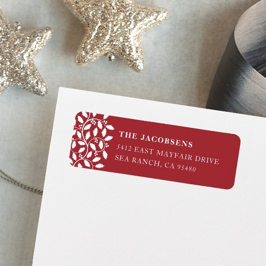 ホリー縁ど差出人住所ラベル ラベル