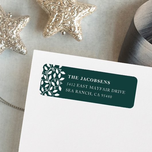 ホリー縁ど差出人住所ラベル ラベル