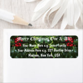 ホリー葉スクリスマ差出人住所ラベル ラベル (インサイチュ)