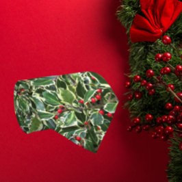 ホリー葉ズ&レッドベリーズホリデー ネクタイ