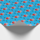 ホリー葉ベリー動物マナティーサンタクリスマス ラッピングペーパー (角)