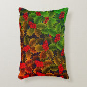 ホリー葉ベリ白熱［赤熱］光を放つの赤い緑の冬のハース アクセントクッション (正面(垂直))