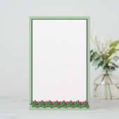 ホリー葉 |レッドベリー |休暇プレゼント 便箋 (スタンド正面)