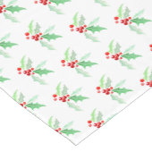 ホリー赤い果実クリスマスの水色の緑の赤 ショートテーブルランナー (コーナー)