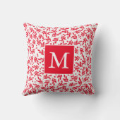 ホリー赤と白ベリー |ホリディモノグラム クッション (裏面)