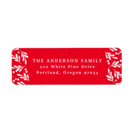 ホリー赤と白ベリー |休日の住所 ラベル