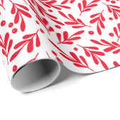 ホリー赤と白ベリー |休日 ラッピングペーパー (ロールコーナー)