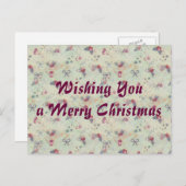 ホリー、さくらんぼと弓クリスマスポストカード シーズンポストカード (正面/裏面)