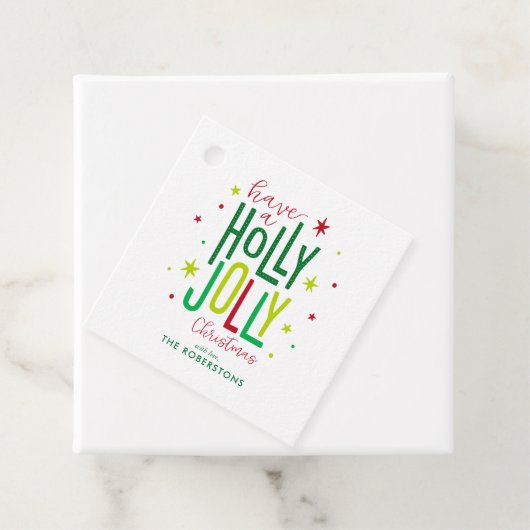 "ホリー"すてきおもしろいとフェスティバルのカスタムクリスマス フェイバータグ (インサイチュ)