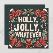 ホリー、すてき何でも。クリスマスおもしろいの挨拶 シーズンカード (正面/裏面)