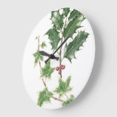 ホリー&アイビーボタニカルウォーターカラークロック ラージ壁時計 (傾斜)