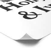 ホリー&アイビーヴィンテージクリスマスバード黒と白 ポスター (角)