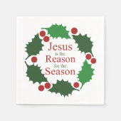 ホリー・イエスのリングや輪季節のクリスマスの理由 スタンダードカクテルナプキン (正面)
