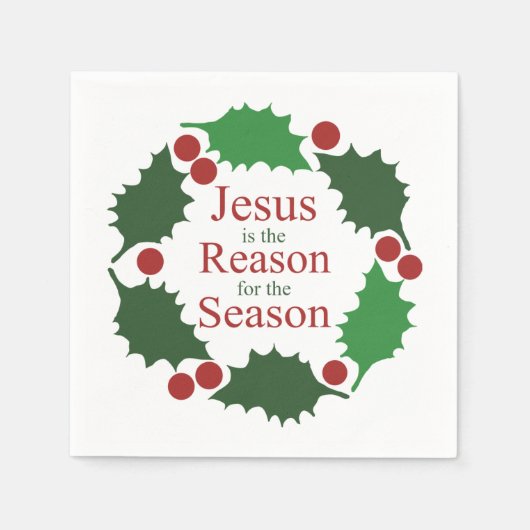 ホリー・イエスのリングや輪季節のクリスマスの理由 スタンダードカクテルナプキン (正面)