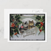 ホリー・クリスマスの子猫 シーズンポストカード (正面/裏面)